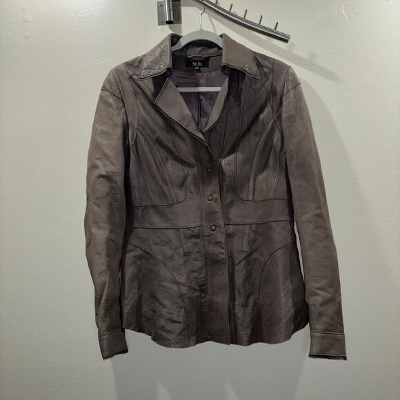 Vintage Stills 100% Lamb Leather Jacket w/ Suede Trim – Size US 8 / EU 40 Medium - Picture 5 of 14